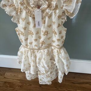Janie and Jack Cream and Gold Dress